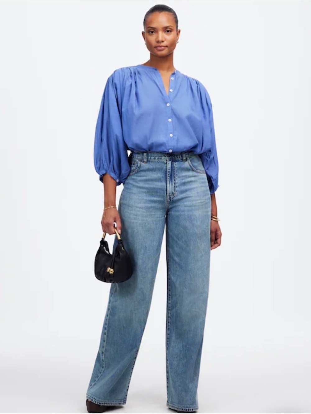 Madewell Curvy Super Wide Leg Jeans Airy Denim Billings Wash never worn